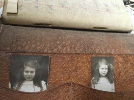 George’s Pocket Notebook with Photos of sisters, Lily and Rose