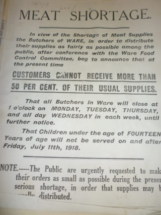 Meat Rationing Food shortages 100 years ago | World War One, Harpenden, Hertford ...