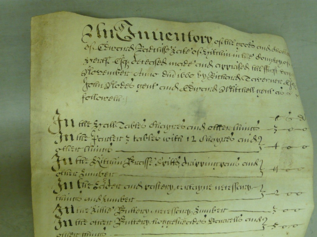 Ancient Inventory Note Inventories | Documents from the Delme Radcliffe collection | Herts ...