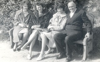 Jane, Mum, me and Grandad, Easter 1961