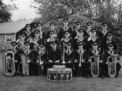 The band outside their new bandroom 1960