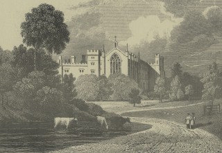 Cassiobury House 1830, drawn by J.P. Neale and engraved by W. Watkins