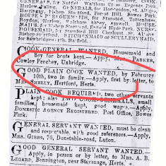 Adverts from Herts Mercury, 1907, showing an advert for a 